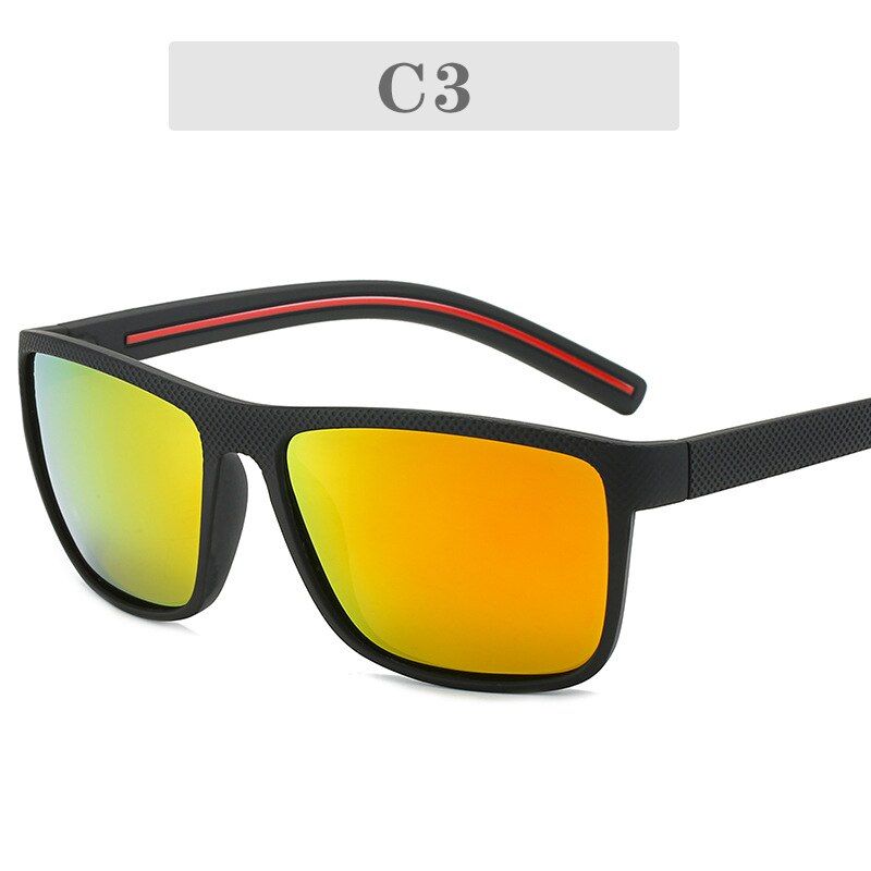 C3Higodoy Retro Luxury Brand Sports Mens Sun Glasses Comfortable Outdoor Driving Vintage Square Goggle Sunglasses Men Uv400 Mirror