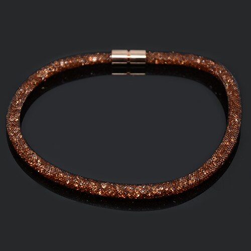 Chanfar New Arrived Magnetic Clasp Multicolor Tube Crystal Mesh Necklace Wholesale