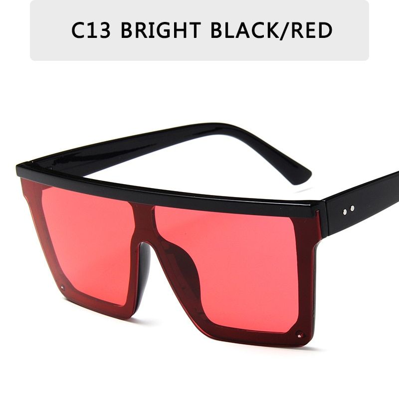 2021 Oversized Sunglasses Women Big Frame Square Flat Top Rivet Gradient Lens Sun Glasses Female Men Vintage Mirror Shades UV400