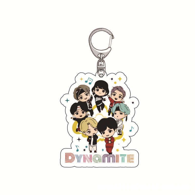 Korea creative BTS Bangtan Boys candy series Acrylic key chain cartoon pendant key chain campus pendant