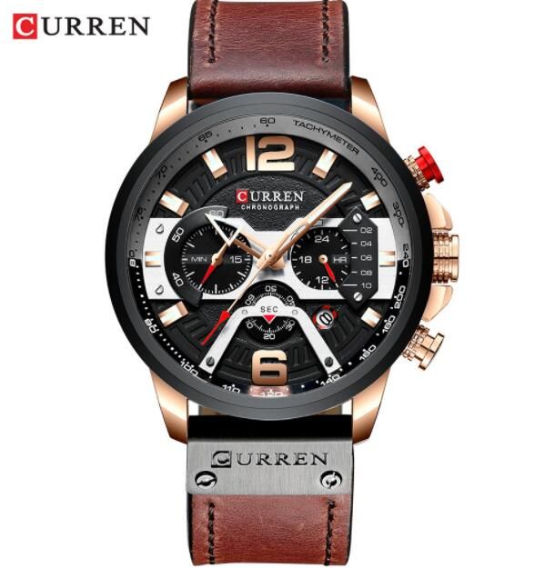 CURREN 8329 Casual Sport Watches for Men Blue Top Brand Luxury Military Leather Wrist Watch Man Clock Fashion Chronograph Wristwatch