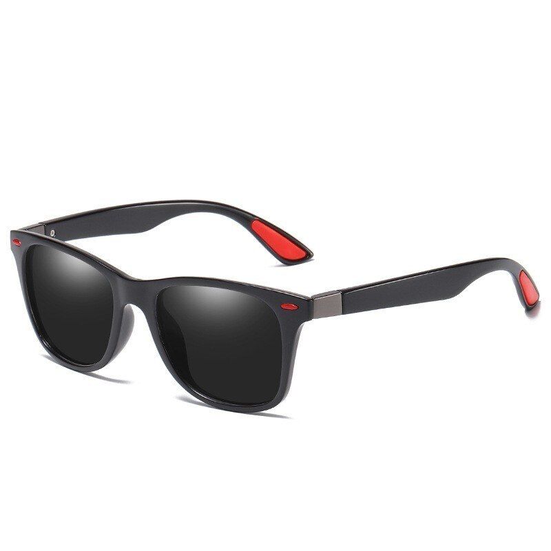 light black frameAORON Classic Polarized Sunglasses Men Women Driving Square Frame Sun Glasses Male Goggle UV400 Gafas De Sol
