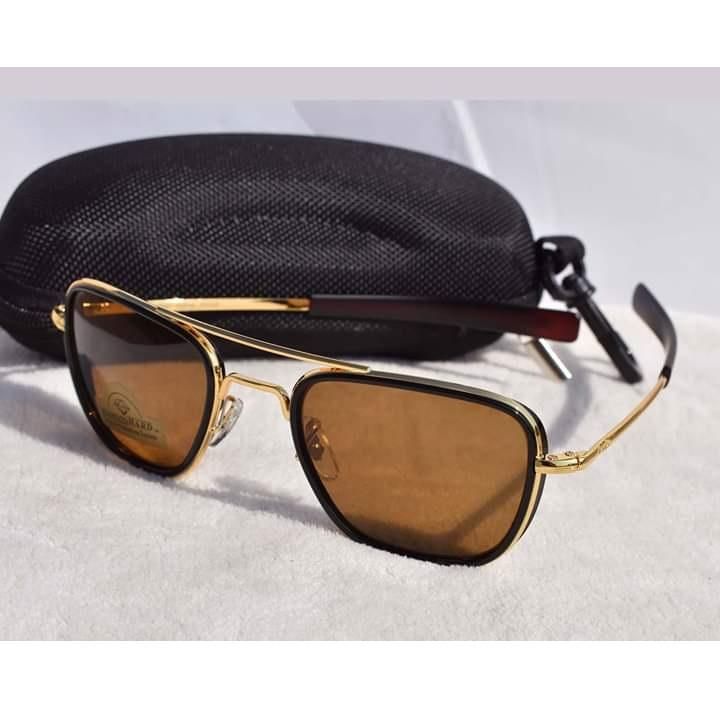Brown And Gold Steel Sunglass for Men