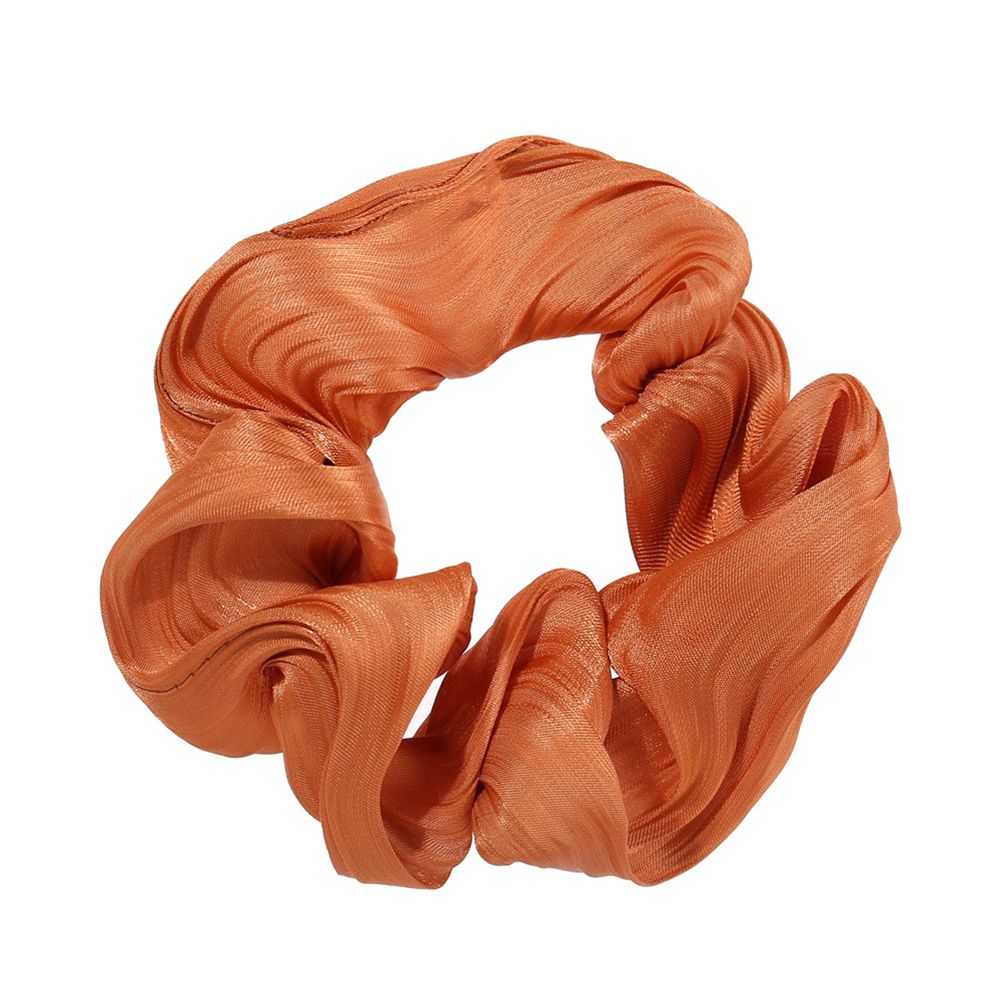 Women Hair Rope Lady Style Solid Color Wave Bright Silk Headwear Hair Accessory color:Pink
