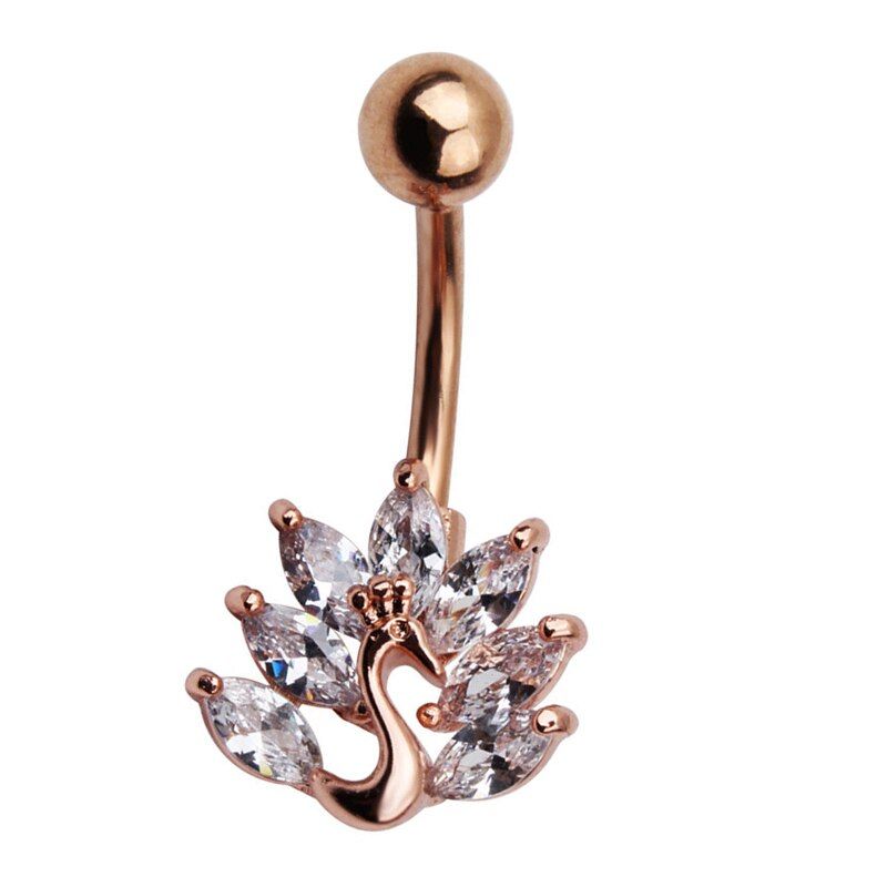 1pc Fashion Flower CZ Navel Bar Belly Button Piercing For Women Navel Jewelry