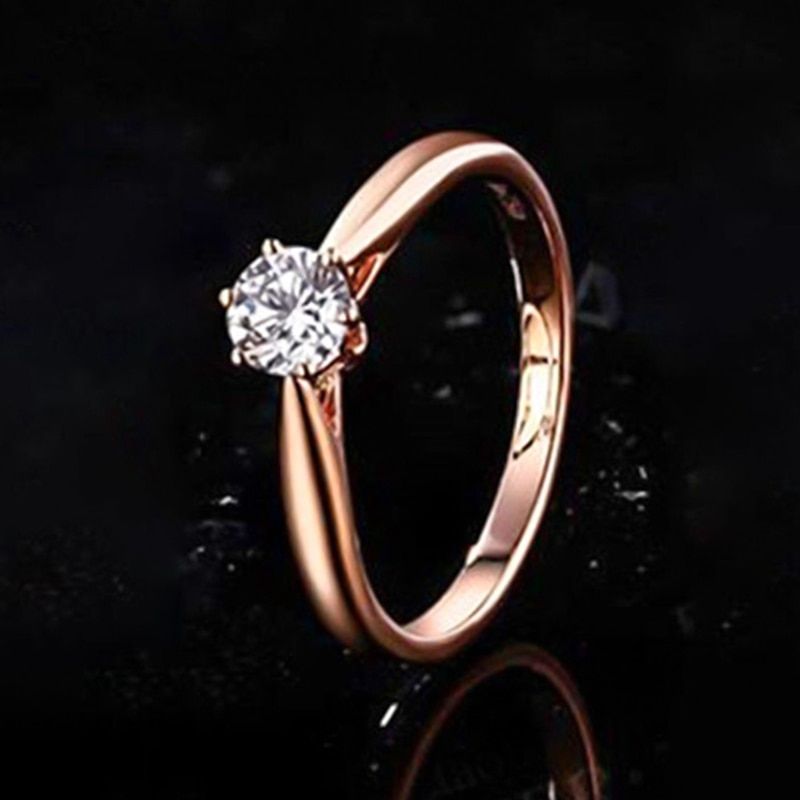 2019 New Ladies Wedding Ring White / Crown Six-claw Cubic Zirconia Round Cut 1 6 Ring Fashion