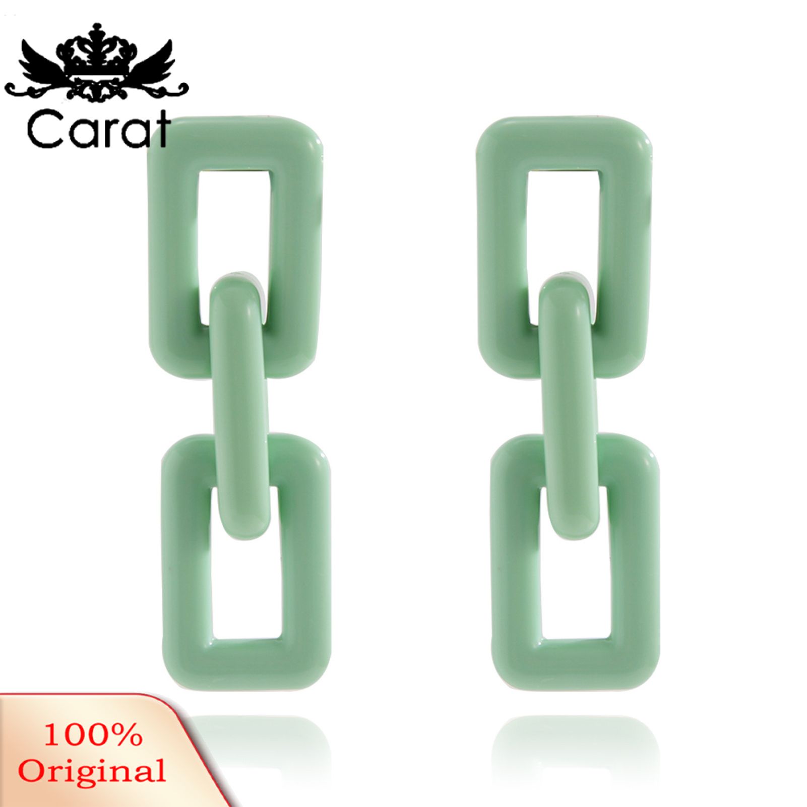 Carat Women Simple Exaggerated Geometry Rectangle Dangle Acrylic Ear Stud Earring Gift