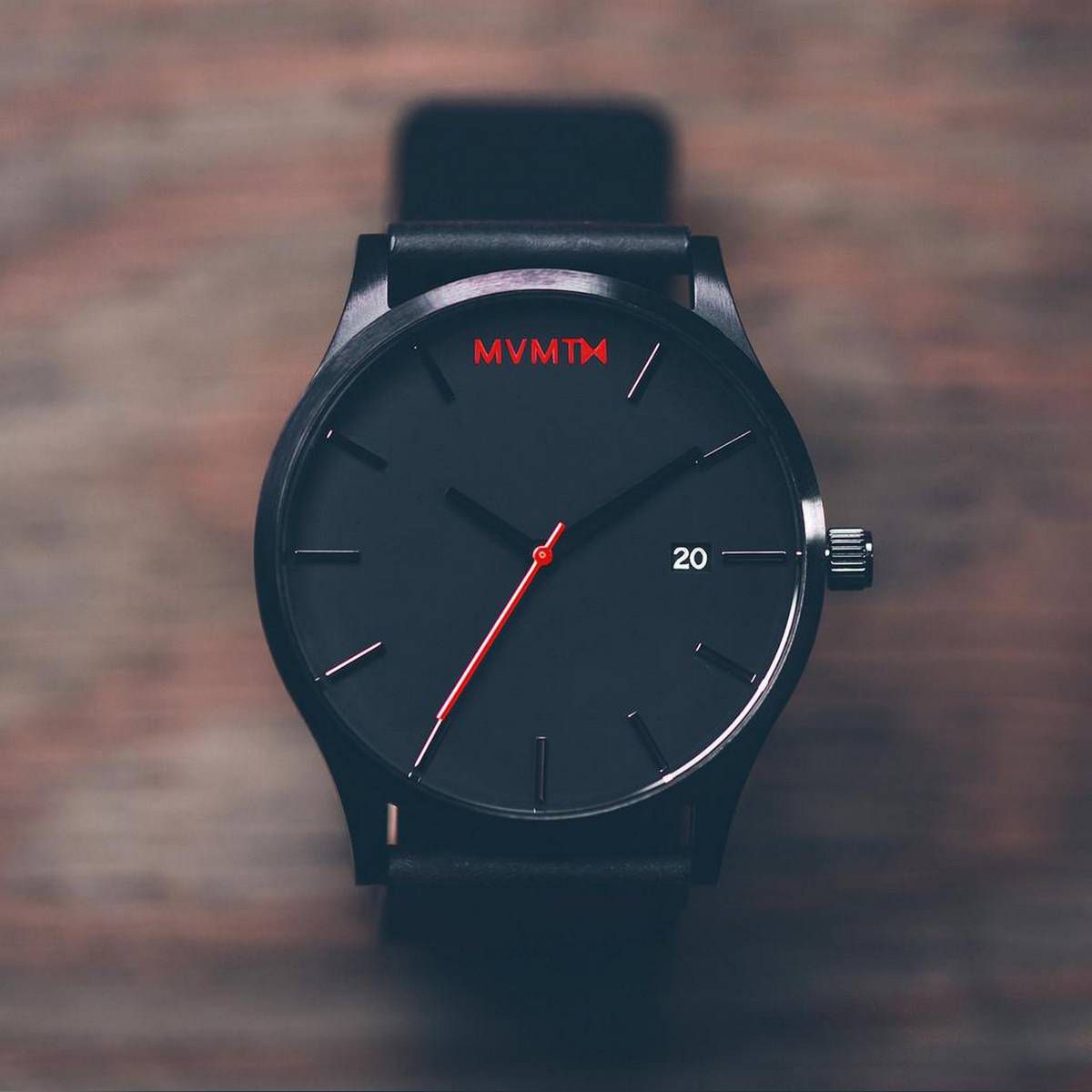 Black PU Leather Analog Watch for Men