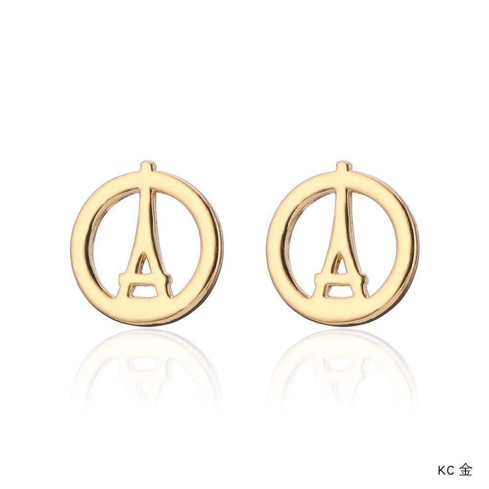 2020 Fashion Music Note Stud Earrings For Women Gold Silver Color Earring Eiffel tower Lock Key shap Female Daily Jewelry Gift