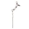 1Pc Rhinestone Snowflake Faux Pearl Tassel Earring Ear Clip Women Jewelry Gift
