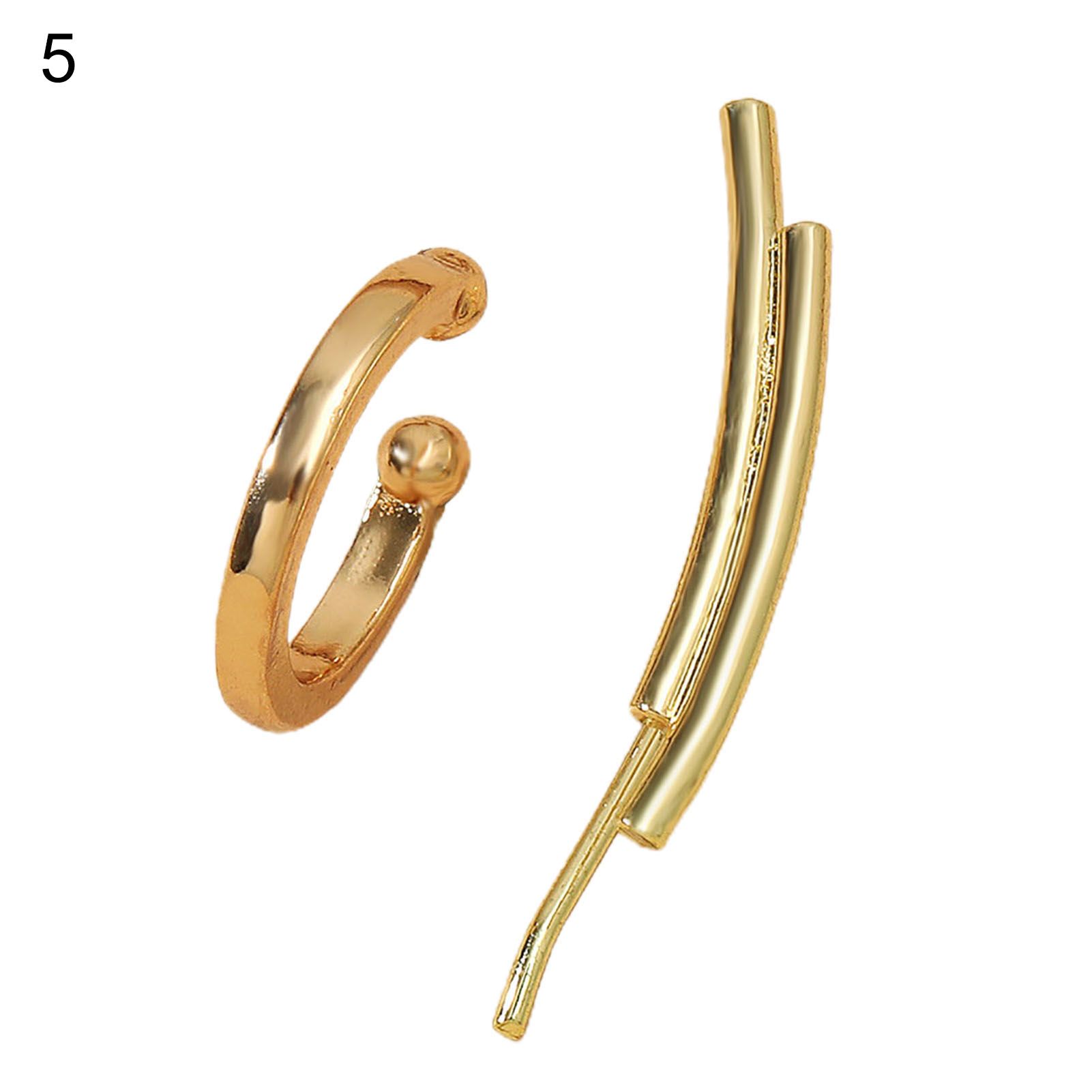 2Pcs/3Pcs Leaf Shape Geometry Alloy Cubic Zirconia Clip On Pierced Ear Clips Earrings for Daily Life