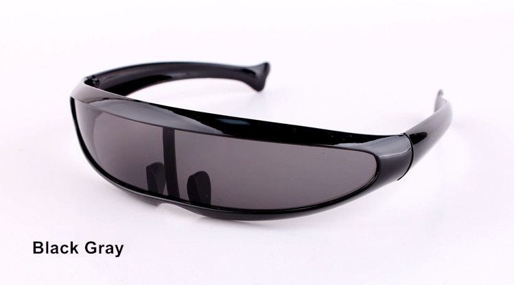 Black GrayYOOSKE X-men Individuality Sunglasses Mercury Lens Laser Glasses Travel Windproof Sun Glasses Robots Eyewear