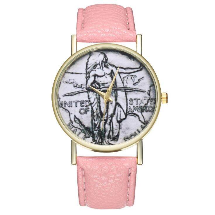 Fashion Children Quartz Watch Boy Brown Leather Strap Cartoon Shark Roman Scale Golden Alloy Dial Kids Watches Gift Girl T149-A