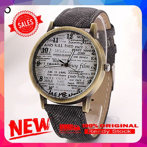 Vist Fox Men Women Fashion Graffiti Retro Cowboy Fabric Analog Quartz Casual Wrist Watch