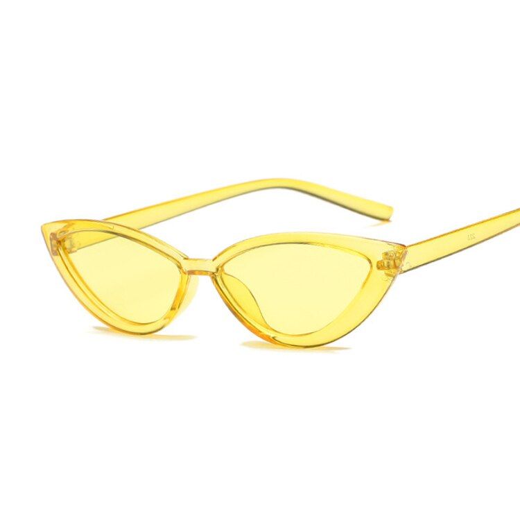 YellowNew Vintage Black Cat Eye Sunglasses Women Fashion Brand Designer Mirror Small Frame Cateye Sun Glasses For Female Shades UV400