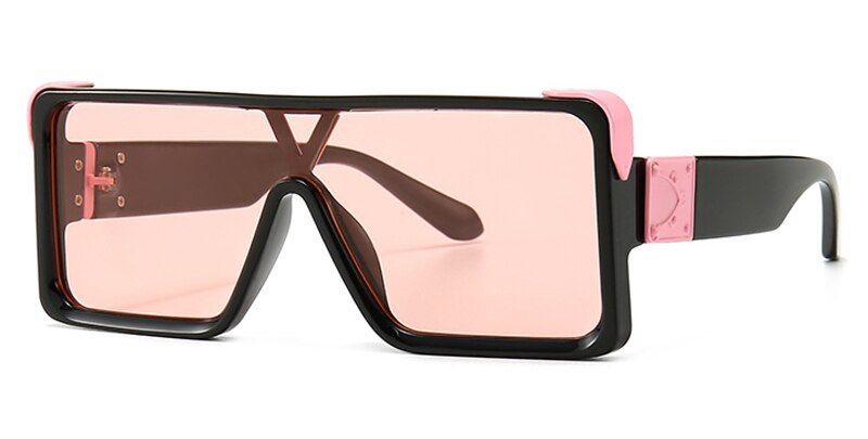 black with pinkPeekaboo black oversized sunglasses for men one piece silver mirror 2021 big square sun glasses for women uv400 summer style