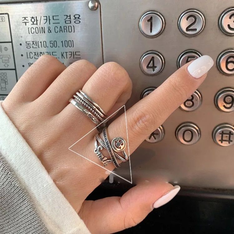 S925 Sterling  Sliver Ring кольца женские anillos mujer bague Jewelry Gothic Rings for men Punk Goth Steampunk набор колец