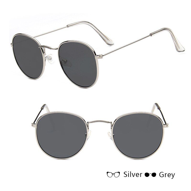 IEvrfelan Mirror Women's Sunglasses Men Retro Round Sun Glasses Female Fashion Unisex Eyeglasses Metal Frame gafas de sol