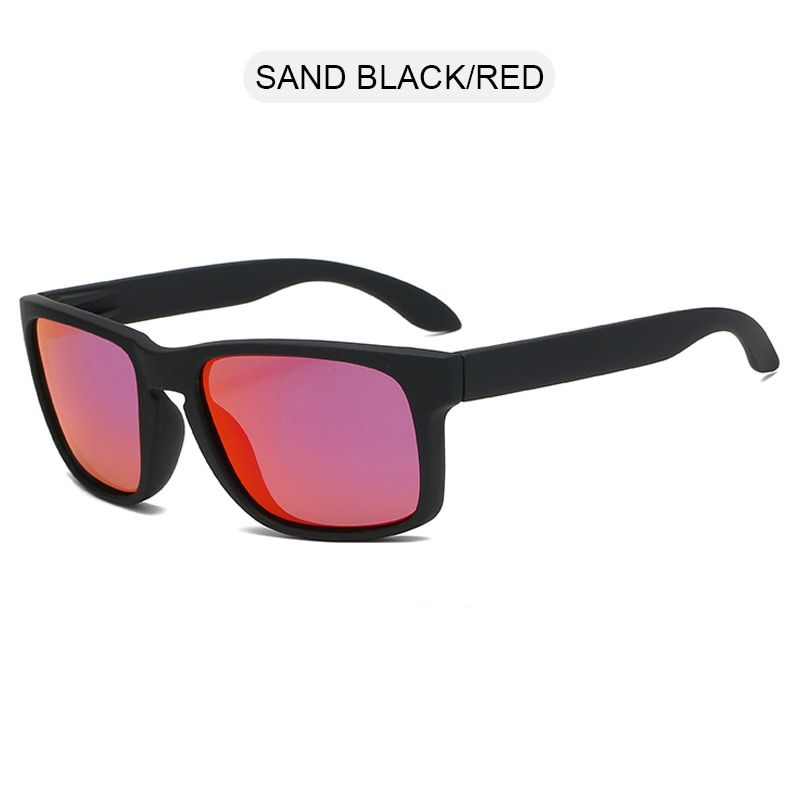 FUQIAN 2021 Fashion Square Polarized Sunglasses Men Vintage Plastic Male Sun Glasses Women Stylish Black Sport Shades UV400-Black Red-Polarized