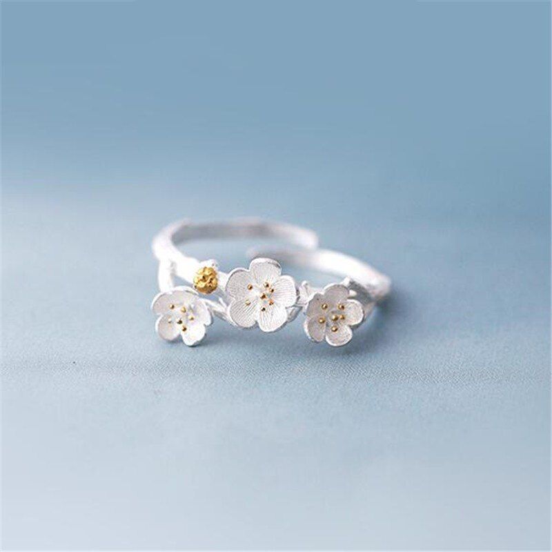 925 Sterling Silver Jewelry Korean  Popular Fashion Daisy Flower Adjustable Female Opening Rings   SR122