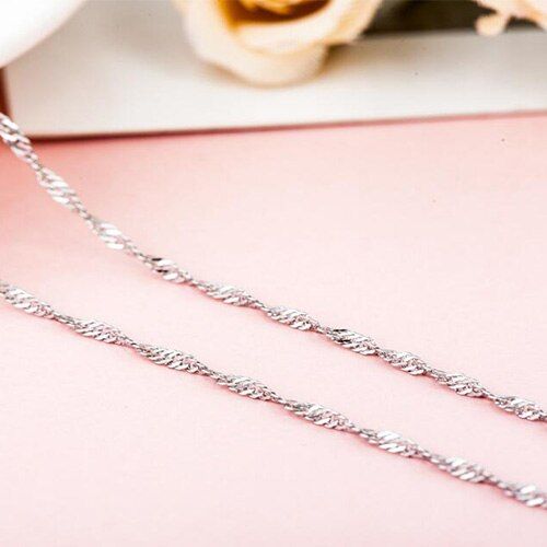 ELESHE Classic Basic Chain 925 Sterling Silver Adjustable Necklace Snake Cross Box Chain Necklace for Women Fashion Jewelry