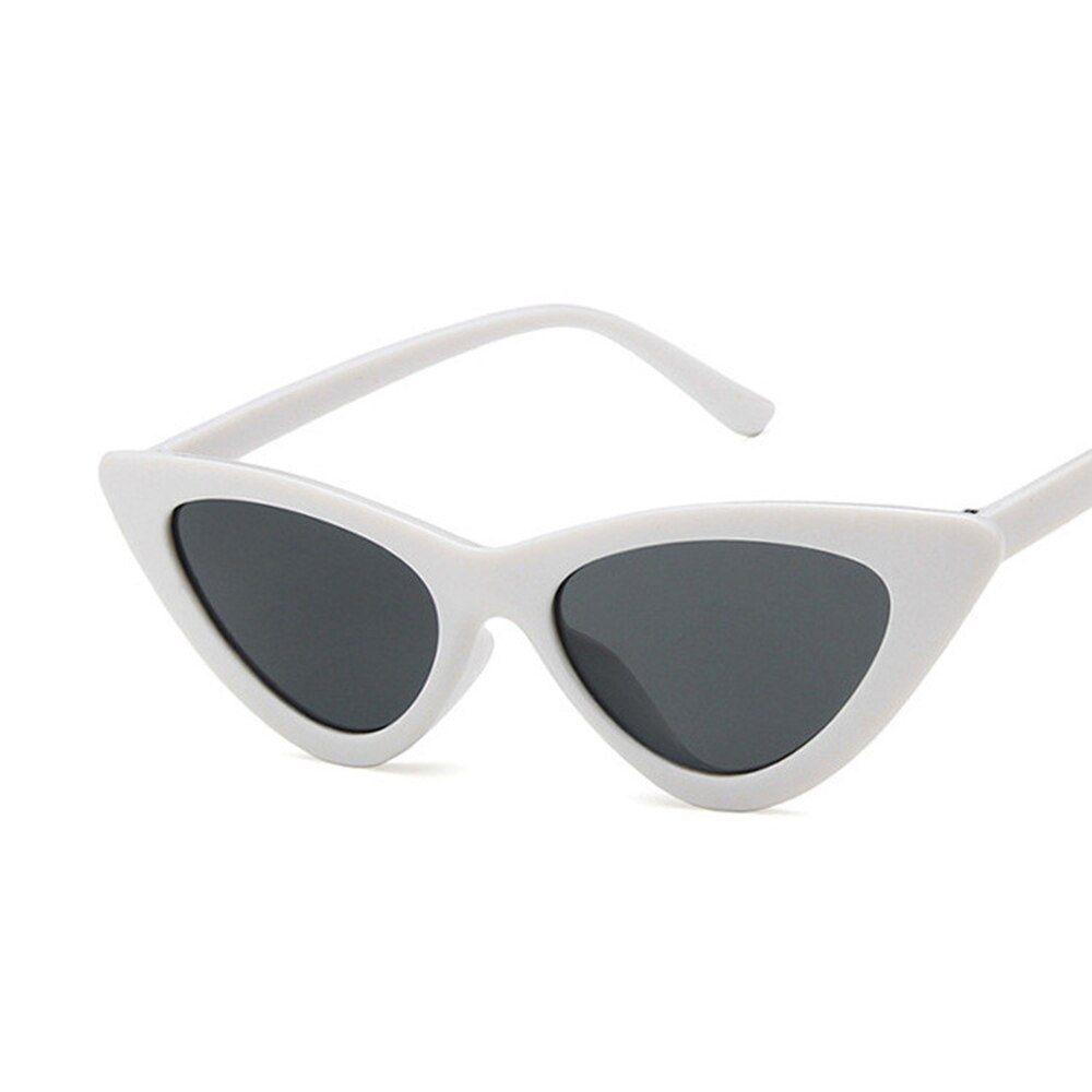 C3WhiteBllackVintage Small Cateye Triangle Sunglasses Cat Eye Sunglasses Women Brand Designer Ladies Sun Glasses UV400 Retro Sunglasses