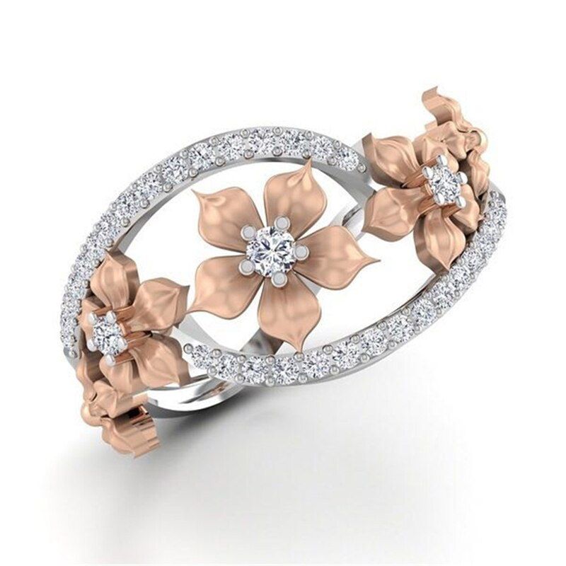 925 Silver Color Flower Shape Diamond Ring for Women Luxury Anillos Wedding Bizuteria Topaz Gemstone S925 Silver Jewelry Ring