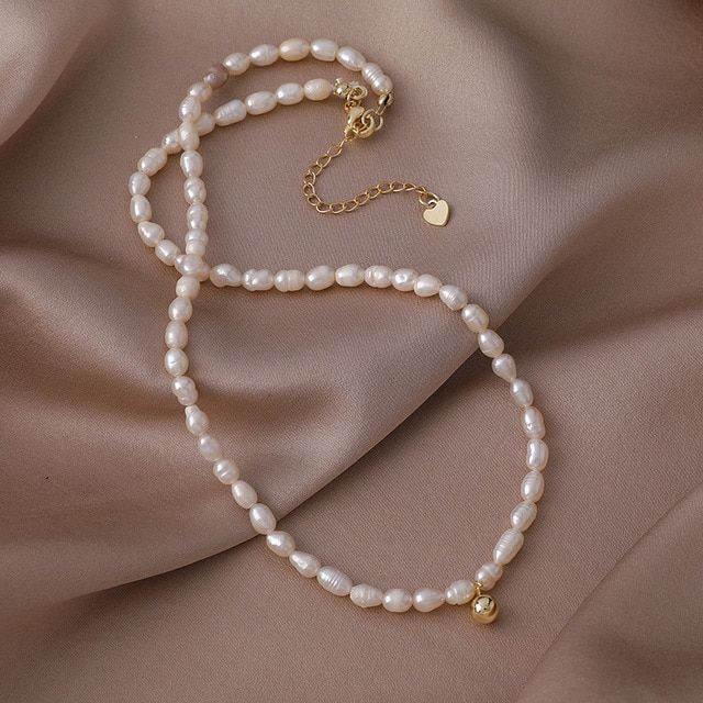 HUANZHI 2020 New Baroque Freshwater Natural Pearl Moonstone Pendant Necklace Geometric Irregular for Women Girls Party Jewelry