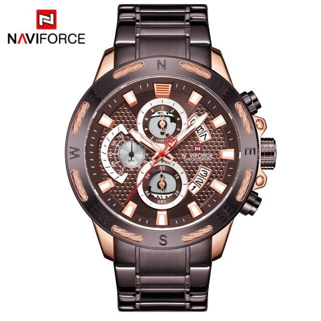 NAVIFORCE NF9165 Stainless Steel Chronograph Watch For Men