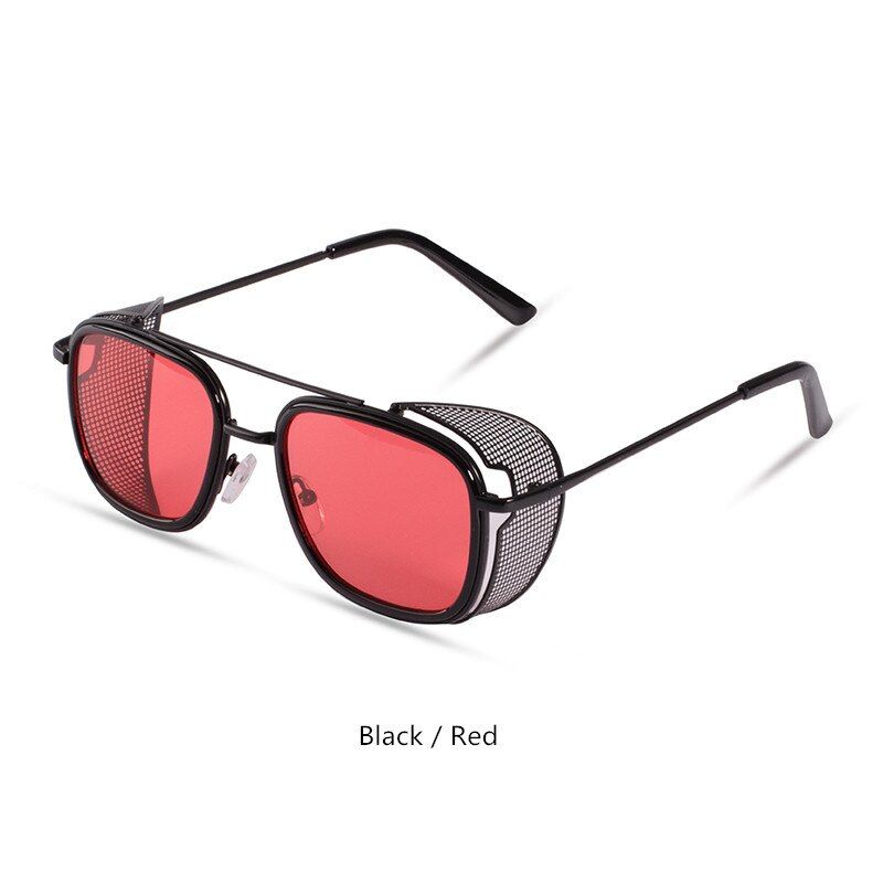 AMS710C1AIMISUV Retro Square Metal Sunglasses Men Steampunk Brand Designer Sunglasses For Ladies Oculos De Sol Shades UV Protection
