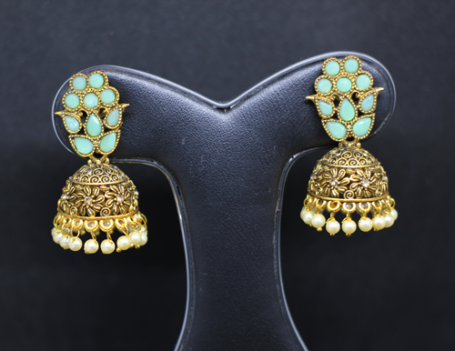 Indian Vintage Pearl Jhumka Earrings kaner dul