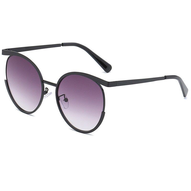 BlackDoubleGrayLeonLion 2019 Round Retro Sunglasses Women Luxury Brand Sunglasses Women Vintage Sunglasses Women Mirror Oculos De Sol Feminino