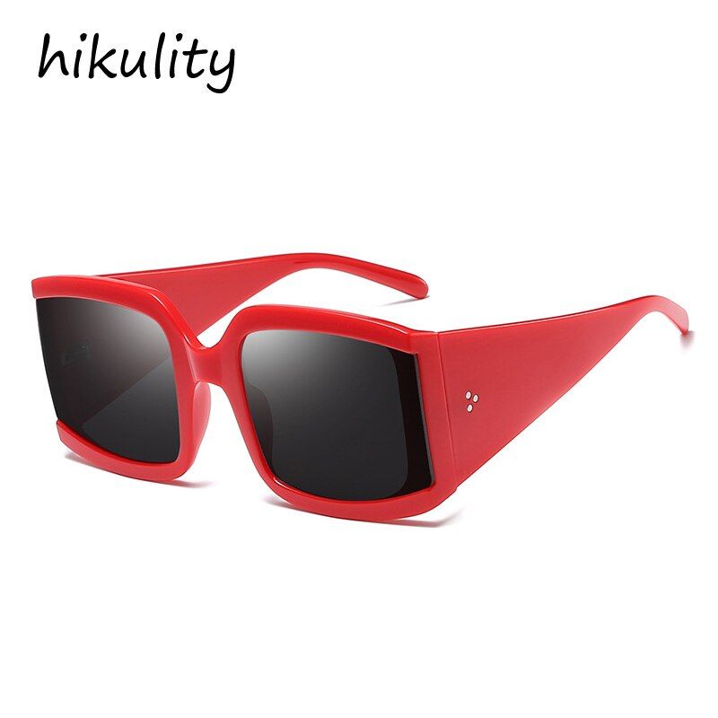 red grayvintage rivet square sunglasses for women wide leg print leopard gradient sun glasses female oversized elegant shades black red