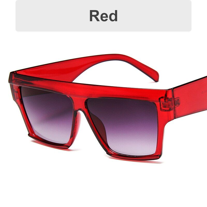 redHigodoy Vintage Oversized Square Women Sunglasses Retro Classic Luxury Brand Ladies Sunglasses Goggle Uv400 Plastic Sun Glasses