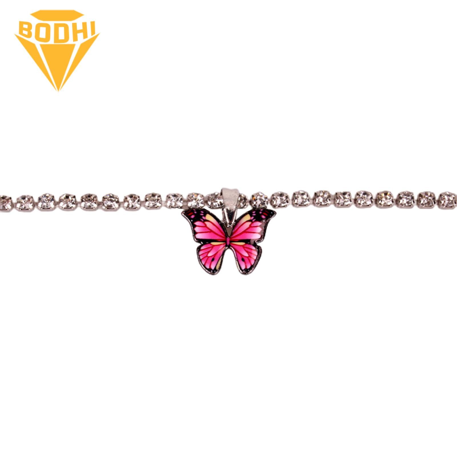 Chain Anklet Plated Adjustment Multicolor Butterflies Anklet