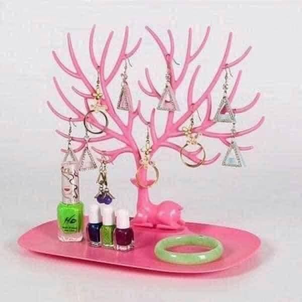 Fashion Little Deer Earrings Necklace Ring Pendant Bracelet Jewelry Display Stand Tray Tree Storage Racks Organizer Holder