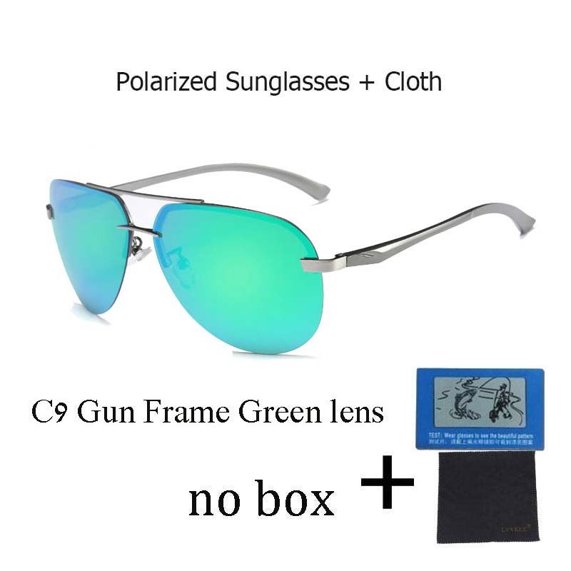 143 C9 no boxlvvkee Luxury Aluminum Polarized sunglasses Women Men 2021 fashion Rimless Aviation frame sun glasses rays pilot Mirror blue