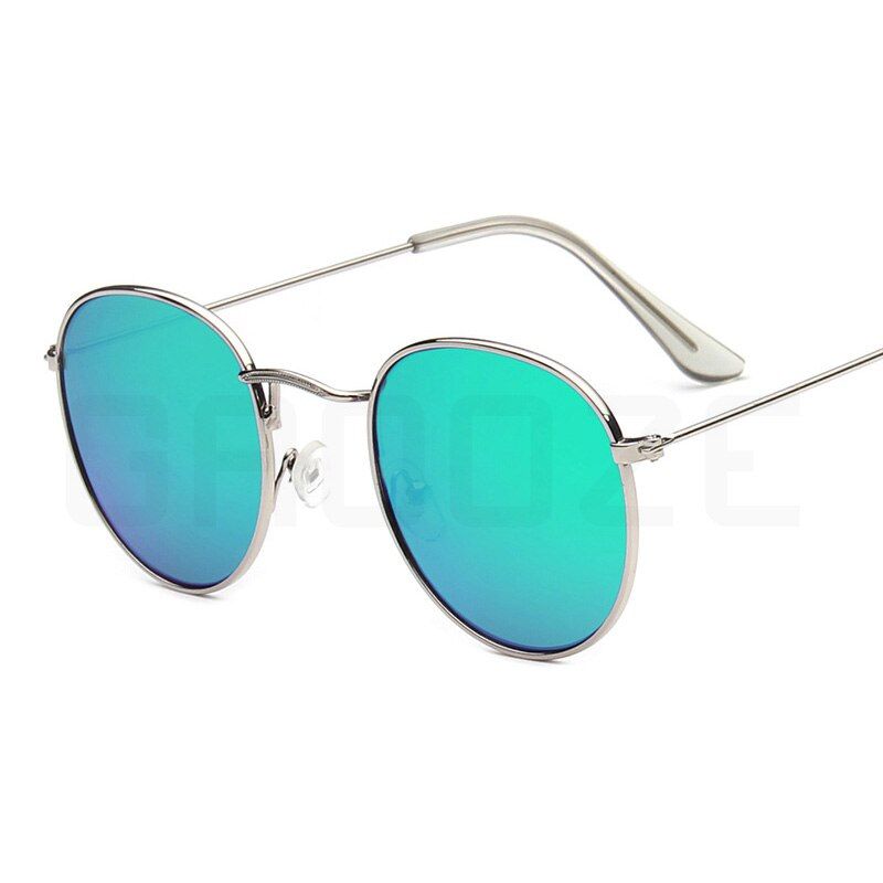 Silver GreenGAOOZE Sunglasses Women Round Glasses Ladies Branded Fashion Sunglasses Retro Women's Sunglass Vintage Sun Glass Oculos LXD318
