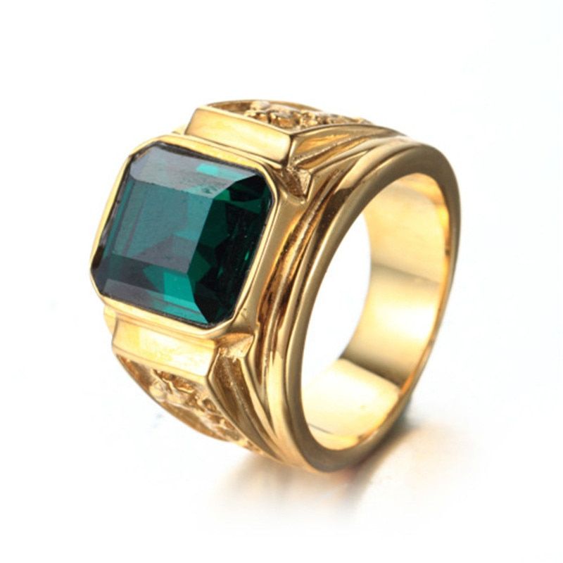 FDLK    New Golden Dragon Gold Color Man AAA Wedding Ring Big Men 6-15 Retro Jewelry