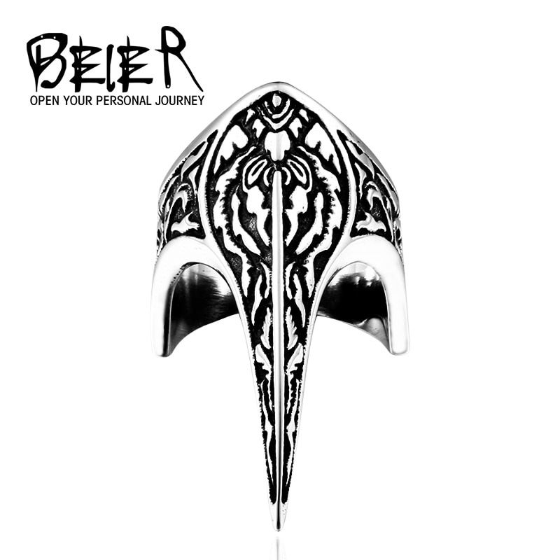 BEIER Stainless steel Thor Hammer Viking Amulet Scandinavian Jewelry man Ring BR8-296