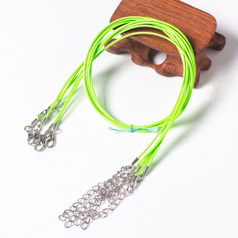 20pcs 45/60cm Adjustable Leather Wax Cord DIY Handmade Braided Rope Necklaces Pendant Charms Lobster Clasp String Jewelry Making(null)