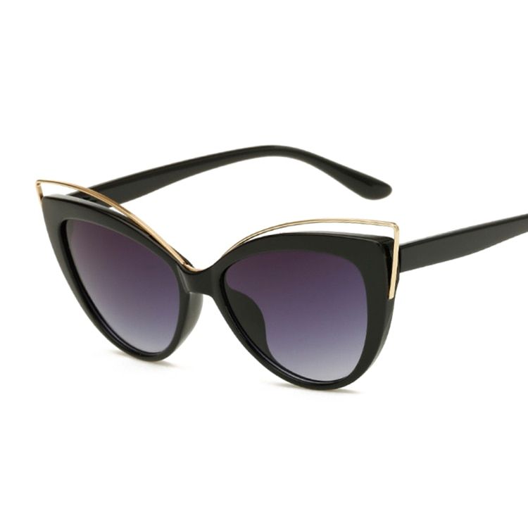 Cat Eye Sunglasses Women Vintage Fashion Butterfly Mirror Sun Glasses Female Retro Summer Style Metal Eyeglasses Luxury