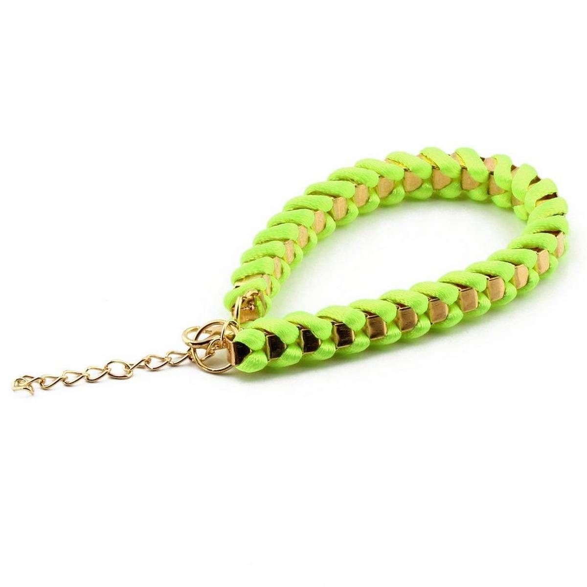 UR Fashion Handmade Bangle Womens Girls Colorful Manual Braid Chain Bracelet-green