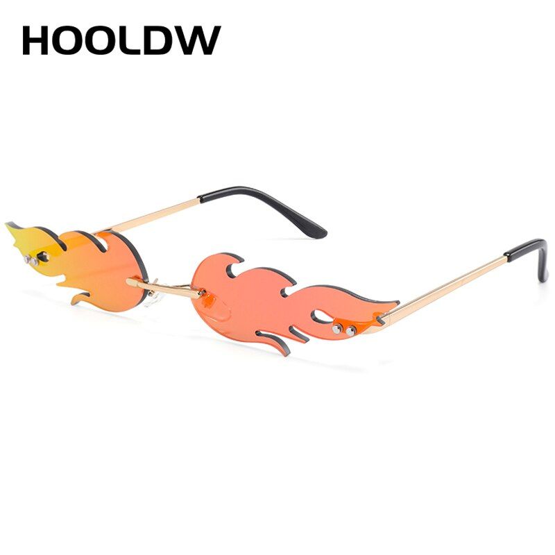 style1 red2020 Fashion Bat Sunglasses Women Men Vintage Rimless Cat Eye Sun Glasses Trend Unique Brand Design Bat Glasses UV400 Eyewear