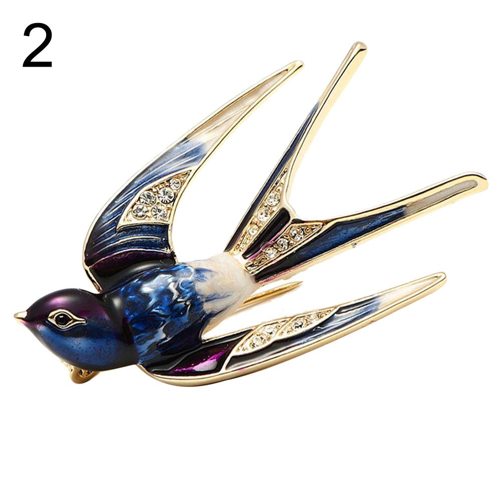 Women Bird Collar Brooch Pin Lapel Clothes Jewelry Decor