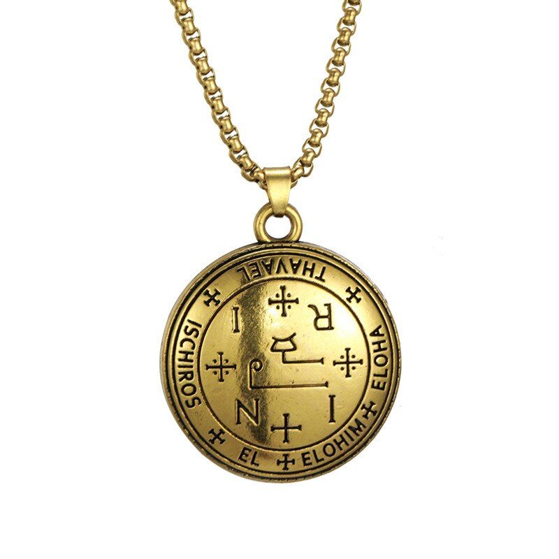 Dawapara Archangel Michael Raphael Uriel Gabrie Talisman Angel Men Pendant&Necklace Women Chain Rope Vintage Jewelry