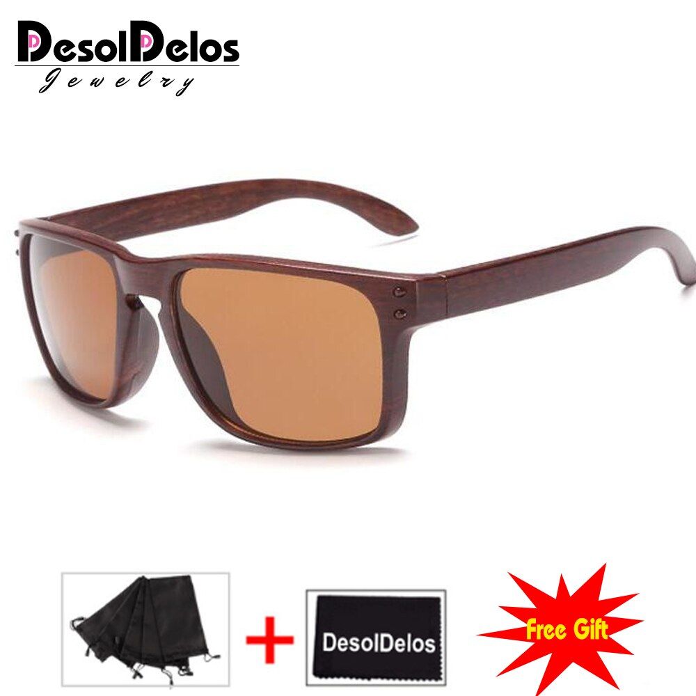 brown teaFeminino Sun Glasses Outdoors Square Eyewear Gafas De Sol Oculos De Sol FemininoFashionable Wood Sunglasses Men
