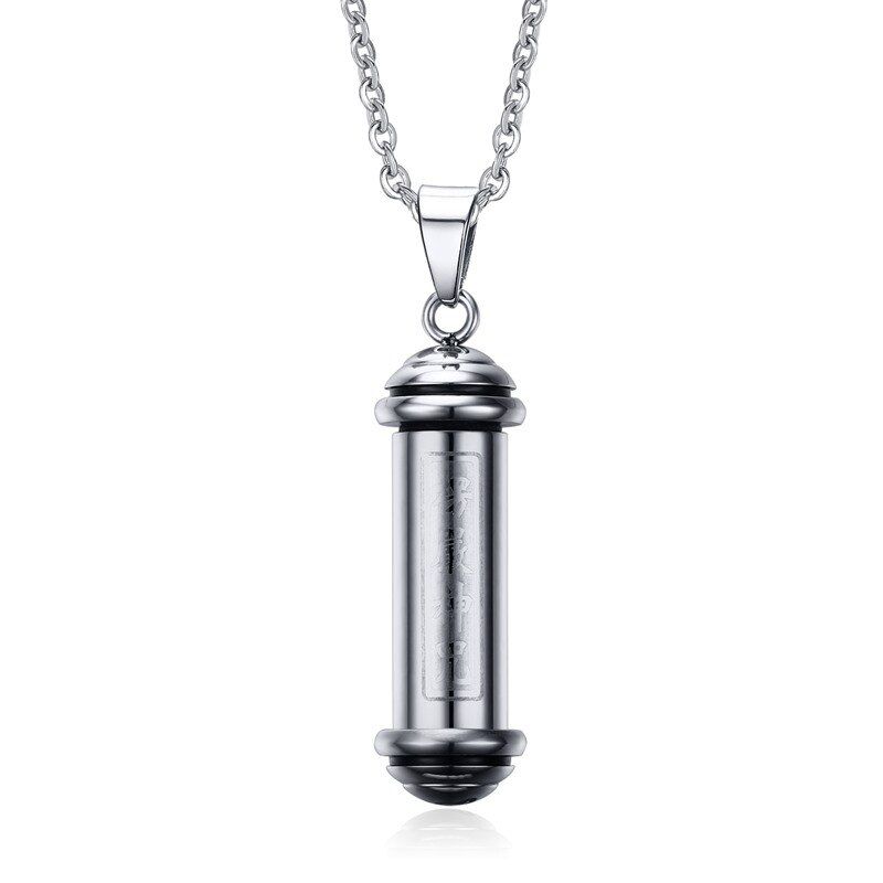 Vnox Cool Rotatable Mantra Necklaces & Pendants Stainless Steel Prayer Necklace Men Jewelry Free Chain 20"