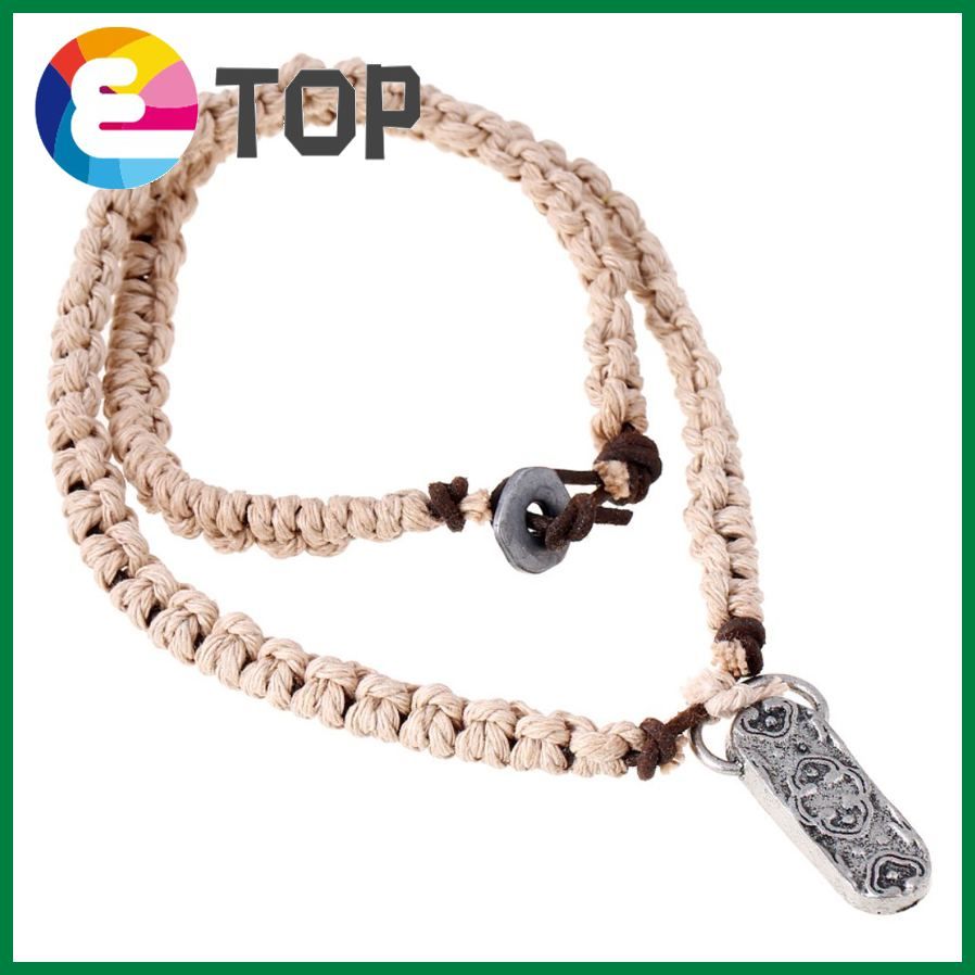 European And American Style Popular Retro Woven Cowhide Necklace Beach Men'S Necklace Jewelry Leather Necklace