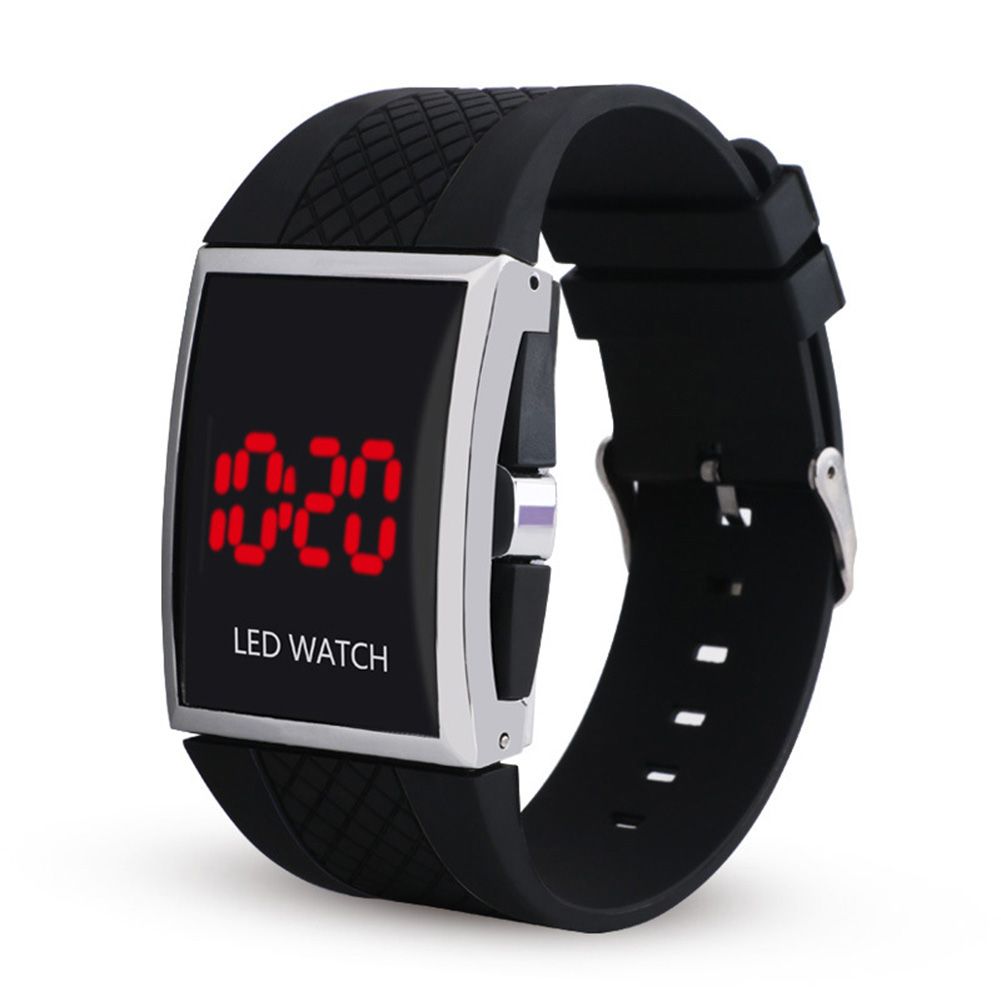 Unisex Rectangle Dial Date Display Adjustable LED Digital Sports Wrist Watch